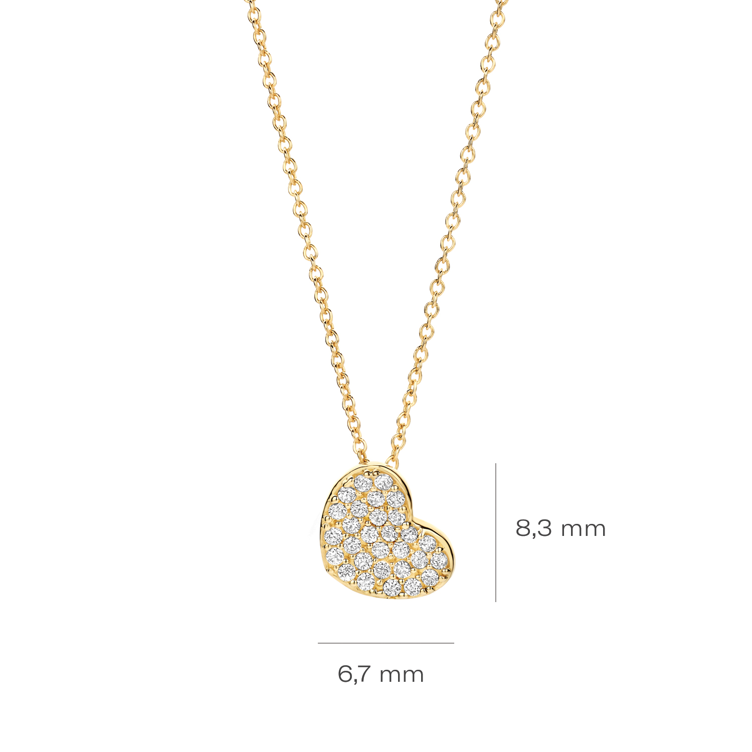 BLUSH GEELGOUDEN COLLIER HART 3207YZI