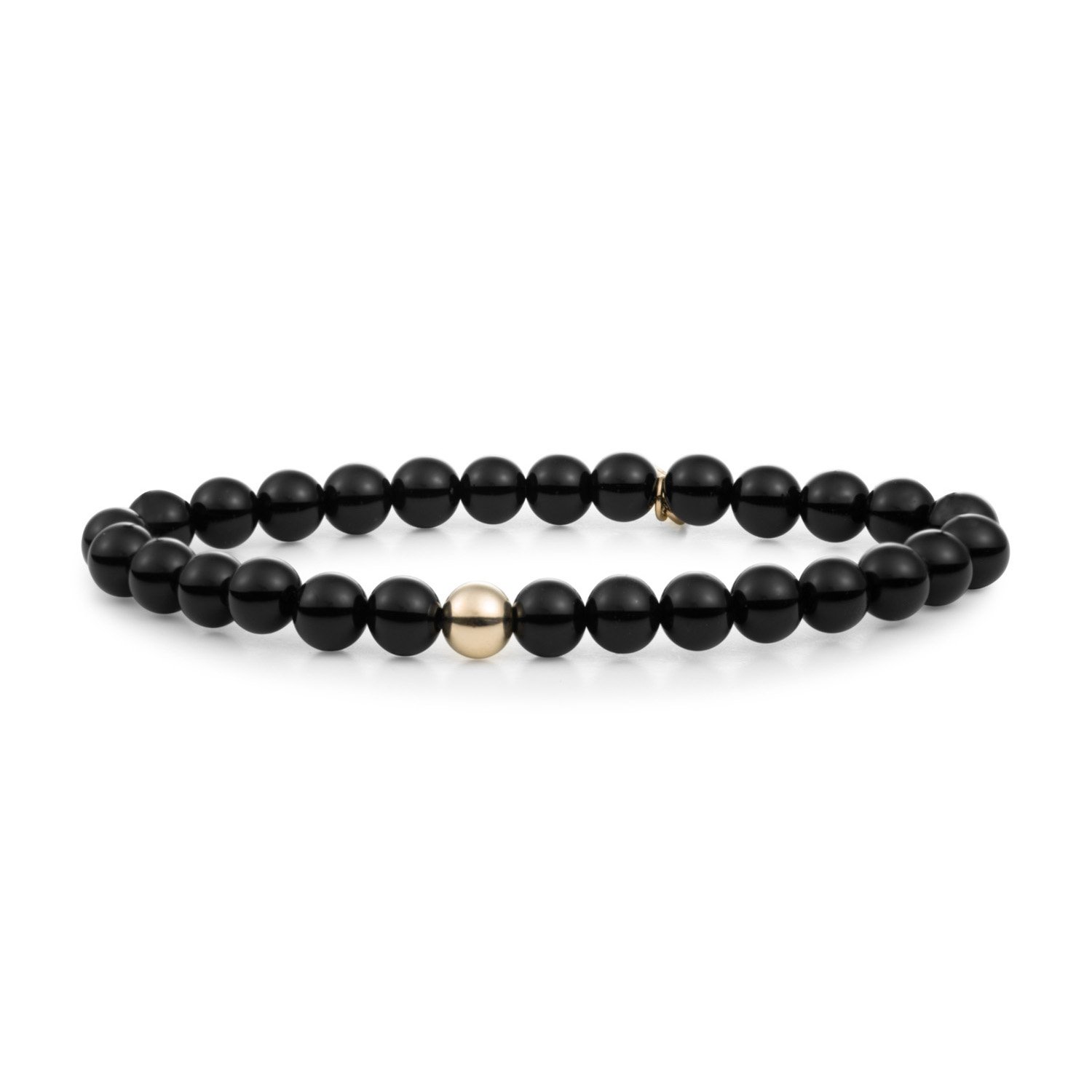 SPARKLING JEWELS ARMBAND VERGULD ONYX 6MM