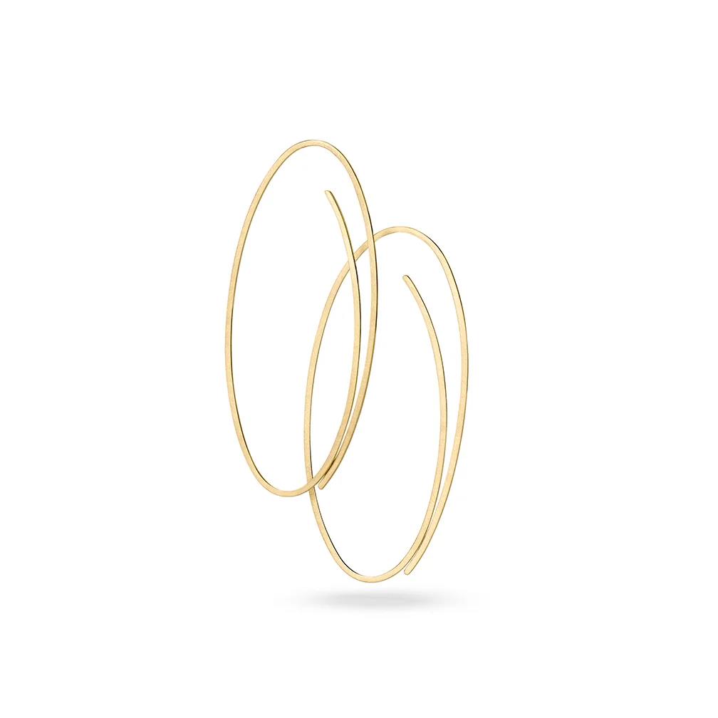 Een paar 18 krt geelgouden Niessing Linear Creolen 45mm