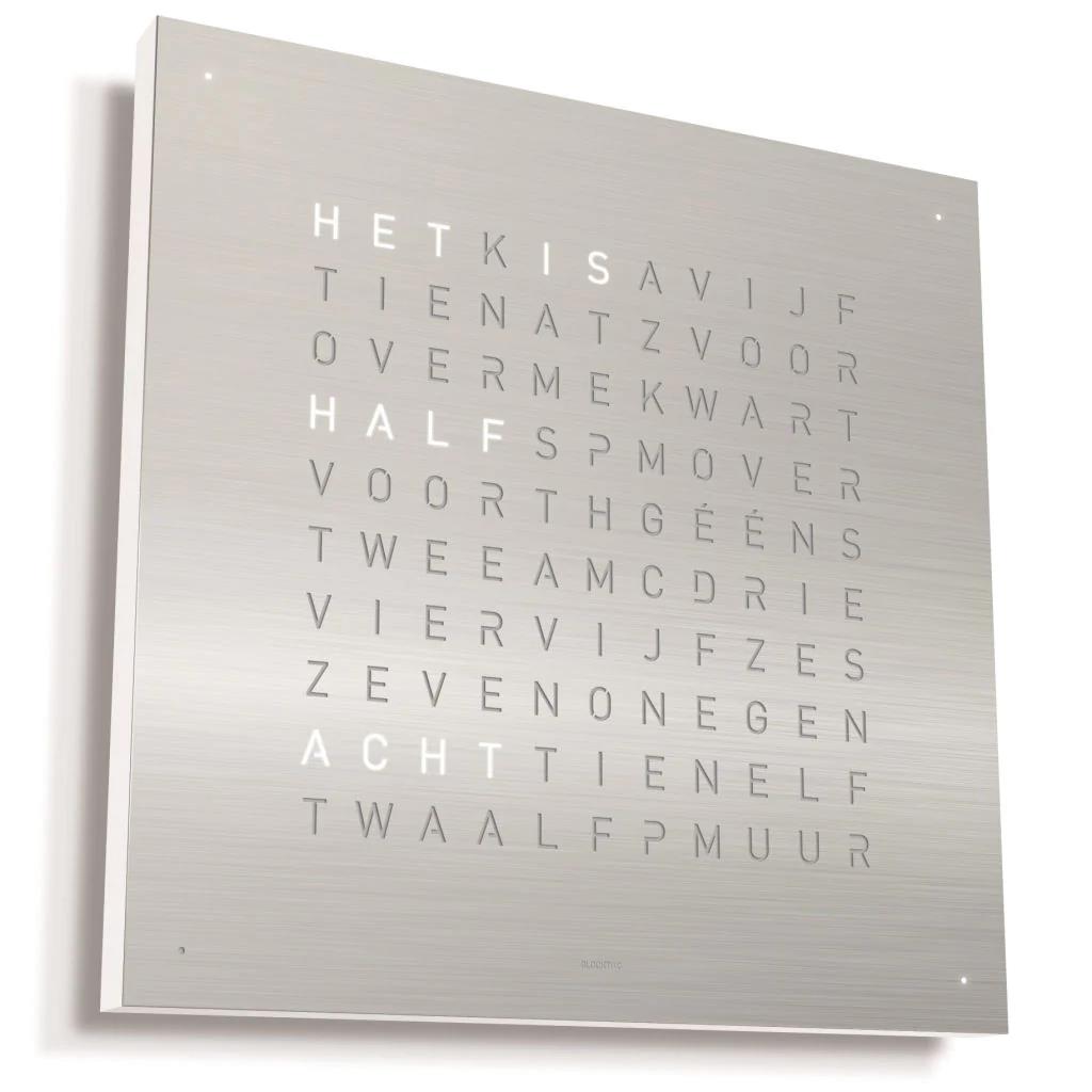 front qlocktwo earth 45 staal