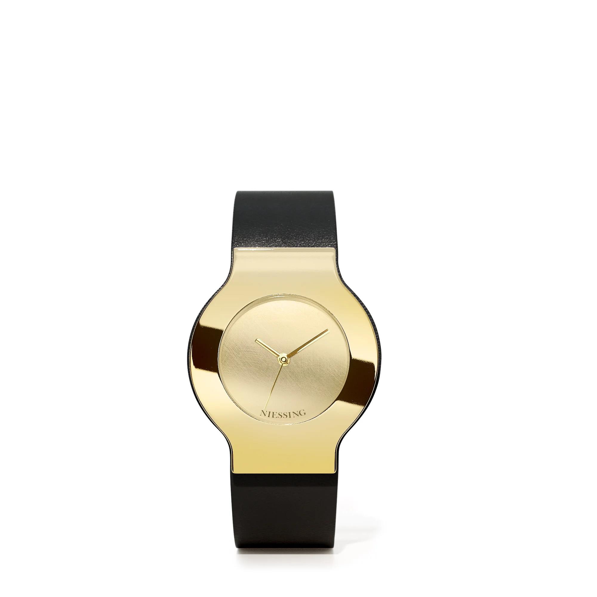 een 18 krt geelgouden horloge Niessing radius 9