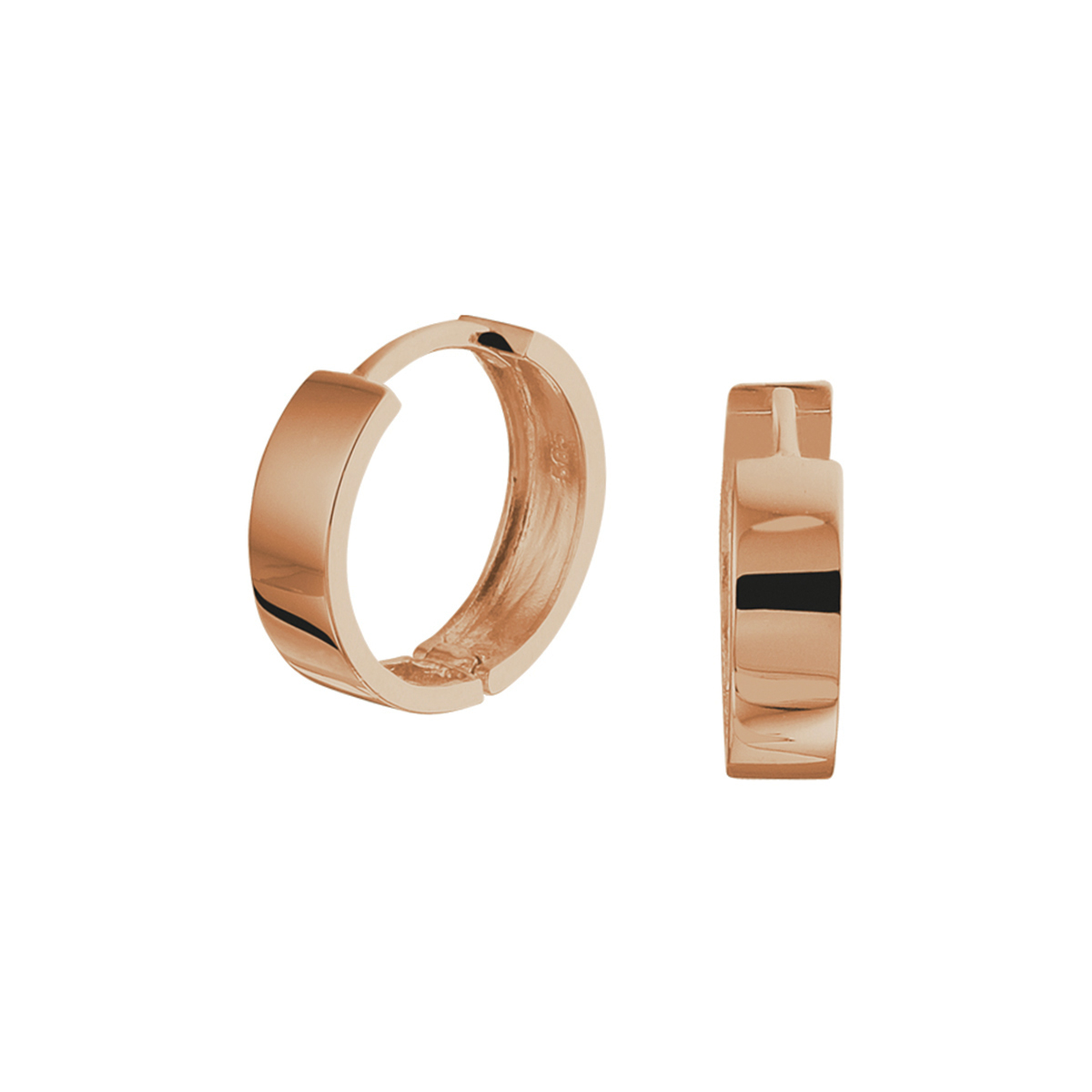 Klassieke 14k rosegouden oorringen met scharnier, met een afmeting van 12x3mm uitgevoerd met een stevige scharnier sluiting. Door het simplistische design zijn deze oorringen perfect te combineren met andere sieraden uit onze collectie of vanuit je eigen sieraden stash.