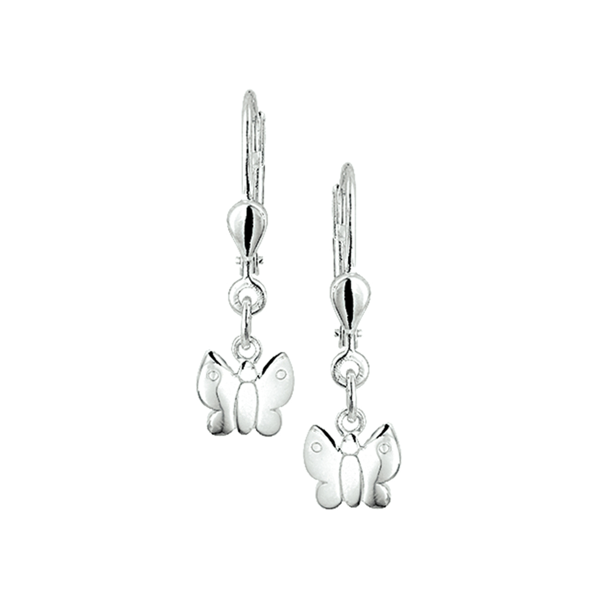 oorhangers vlinder brisur haak zilver wit