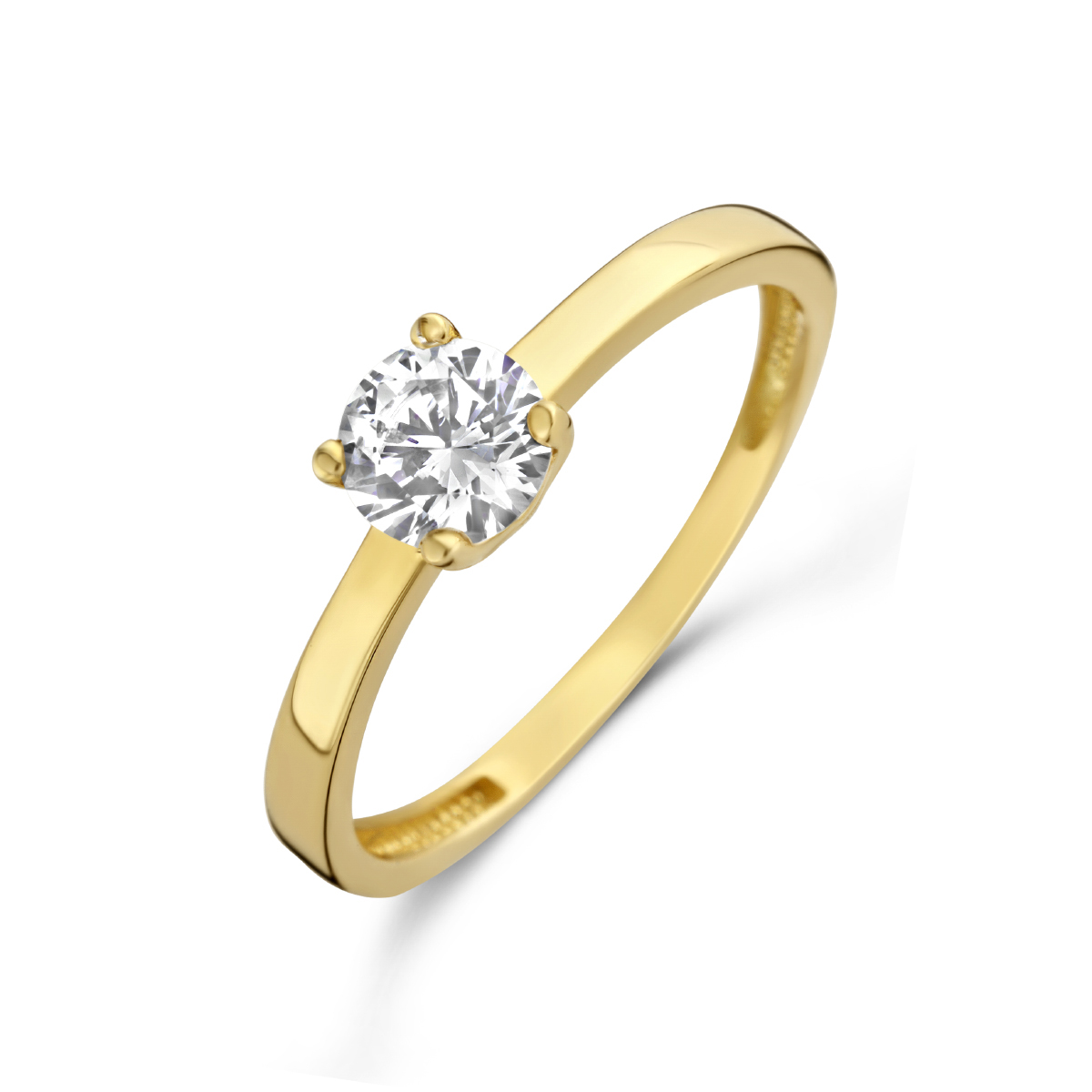 14k Geelgouden ring uitgevoerd met een schitterende labgrown diamant 0,51ct F VVSI. 