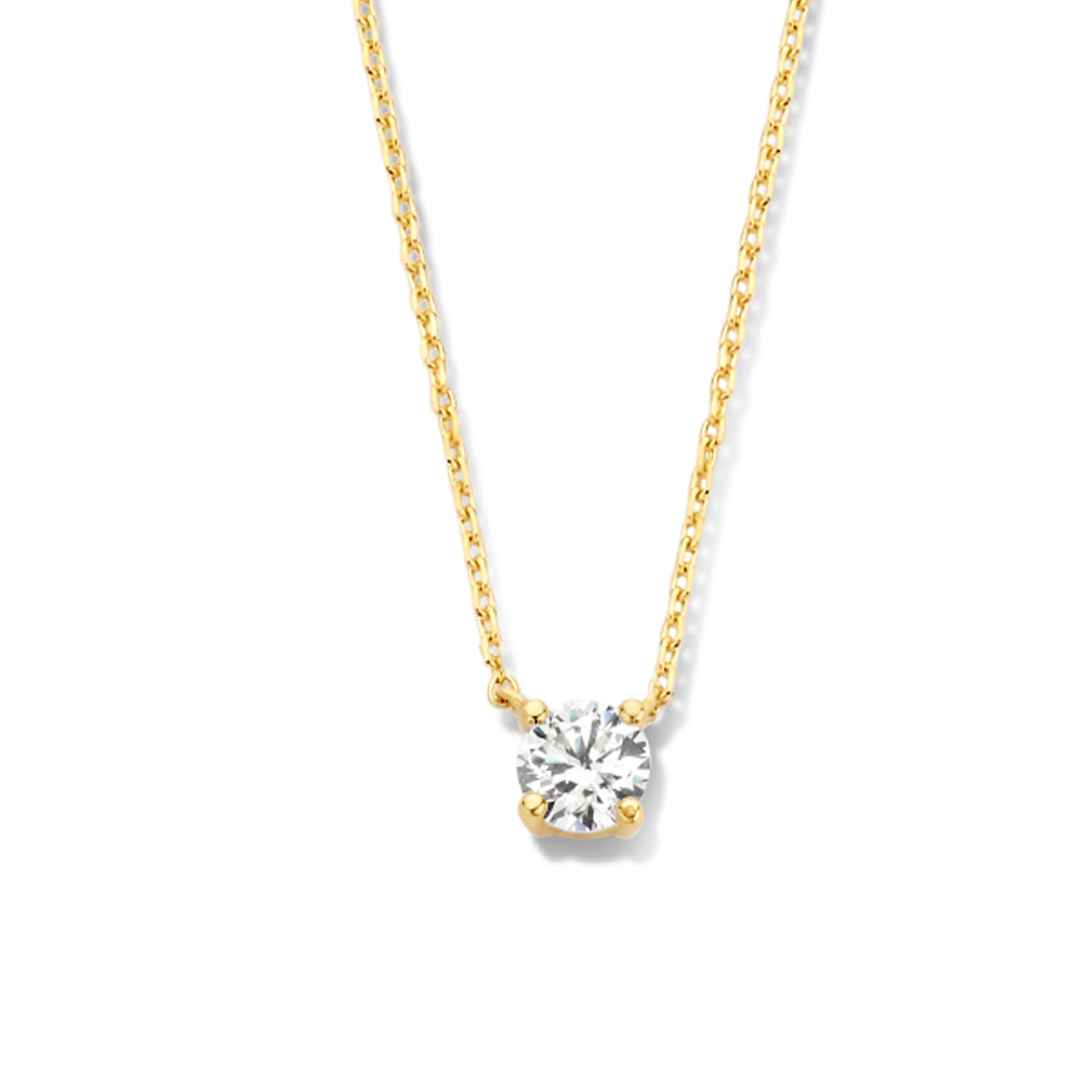 Het Gouden collier zirkonia met is een elegant sieraad van een ongekend merk. Het collier is voorzien van glinsterende zirkonia-stenen en heeft een verstelbare lengte van 40, 42 en 44 cm. Het is perfect te dragen bij zowel formele als casual gelegenheden en voegt een vleugje klasse toe aan elke outfit.