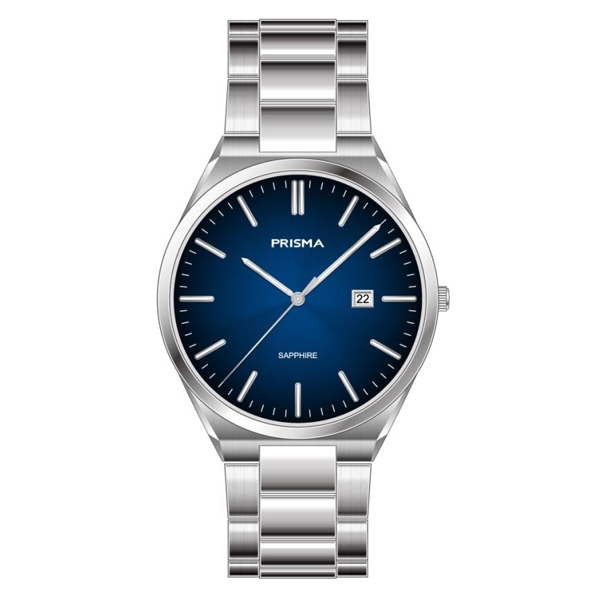 Prisma P.2420 slim heer blauw all-stainless 5ATM
