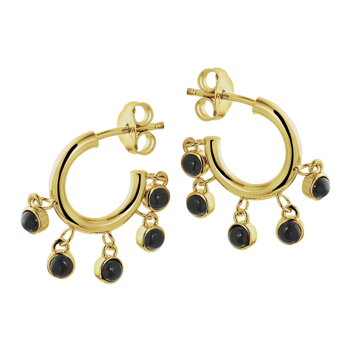 Beschrijving: Trendy geelgoud op zilveren stekercreolen met een hoogte van 17mm. Uitgevoerd met onyx stenen in 5 poli afgewerkte zetkasten met een diameter van 3mm. Tip: Leuk om kado te geven! Zie je ze al stralen?
Verpakt per: 1
Doelgroep: dames
Breedte: 3 mm
Hoogte: 3 mm