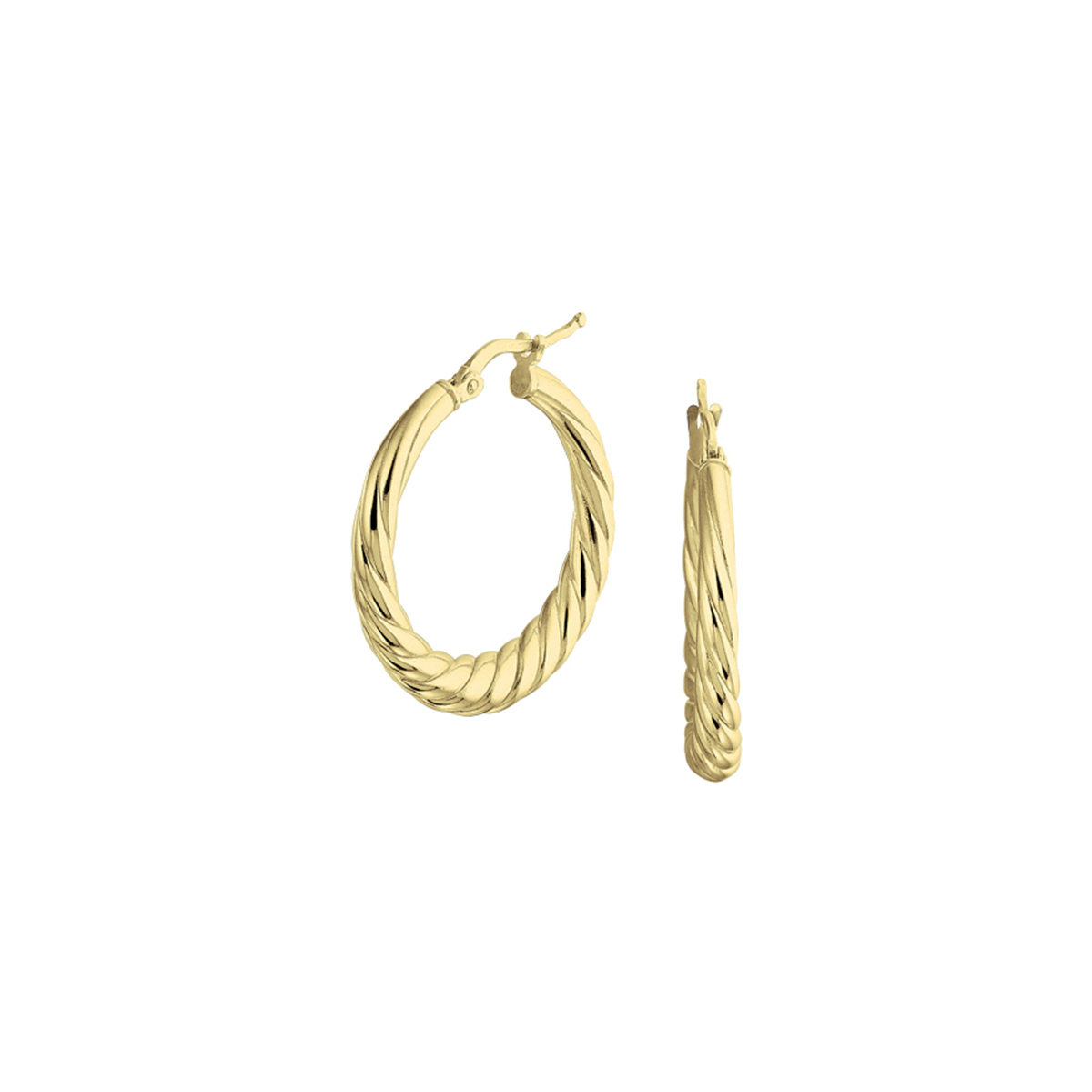 Klassieke geelgoud op zilveren oorringen met een afmeting van 28x4.5mm uitgevoerd met een stevige scharnier sluiting. Door het stijlvolle en verfijnde ontwerp kunnen deze oorringen perfect worden gedragen met andere sieraden. Tip: Leuk om kado te geven! Zie je ze al stralen?