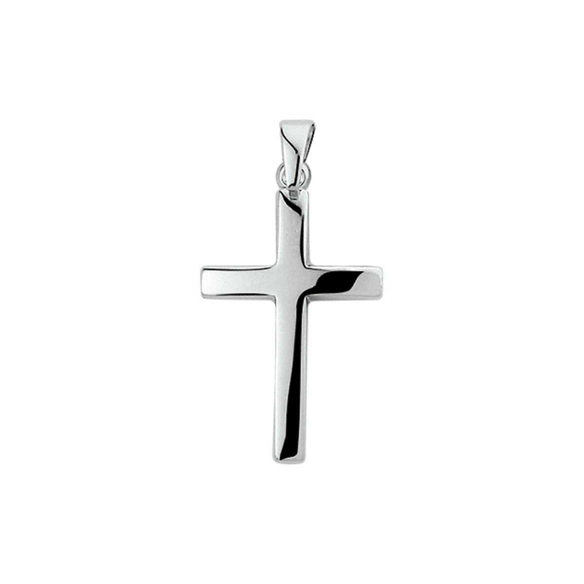 Witgouden hanger met een kruis.