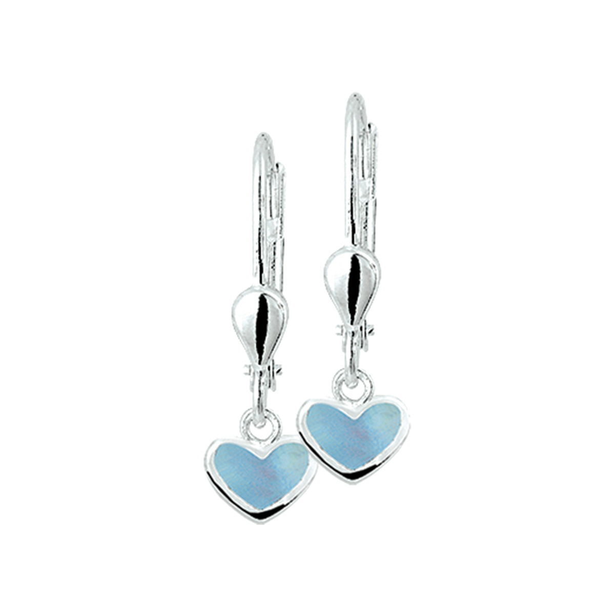 oorhangers hart brisur haak zilver wit