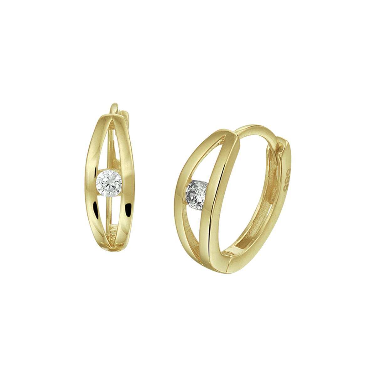 Beschrijving: Chique geelgouden klapcreolen met een afmeting van 13x4mm uitgevoerd met een ingespannen briljant geslepen zirkonia. De luxe blinkende zirkonia stenen geven elke outfit subtiel een glamorous look!. Tip: Combineer deze klapcreolen met andere sieraden uit onze collectie en creeer zo elke keer weer een nieuwe fabulous uitstraling.
Verpakt per: 1
Doelgroep: dames
Breedte: 4 mm
Zetting: solitaire (span zetting)
