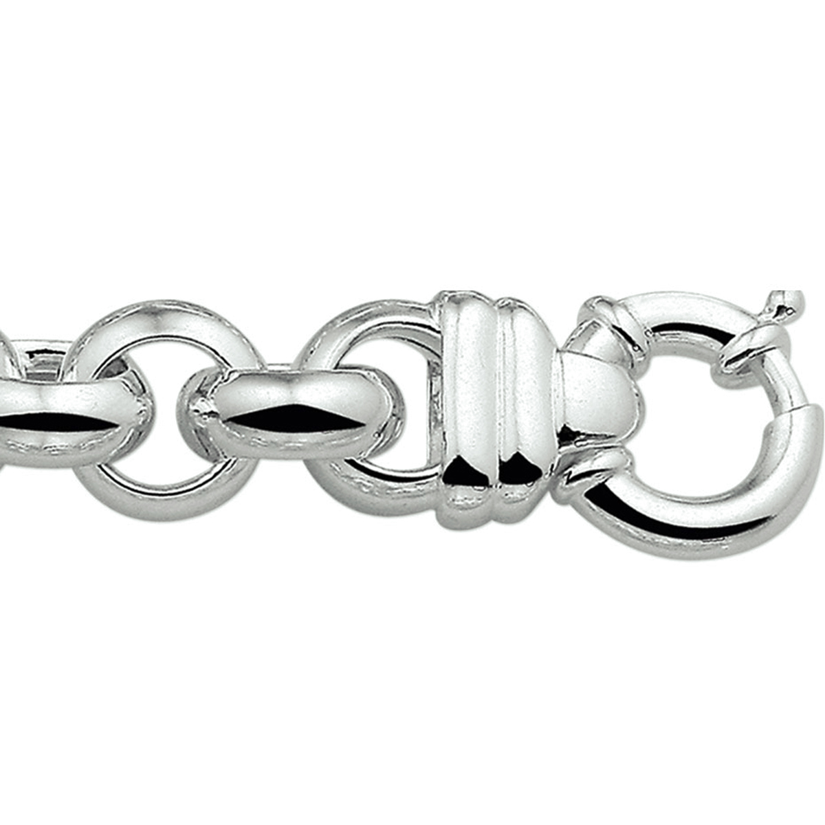  Zilveren armband met jasseron schakel. 
Uniekenummer serie: 29074
Verpakt per: 1
Doelgroep: dames
Breedte: 14 mm
Langste lengte: 20.5 mm