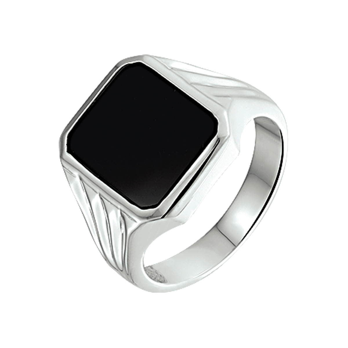 Zilveren zegelring met onyx.

Gender: heren
Ringmaat: 21.50 mm (68)
Breedte: 16 mm
