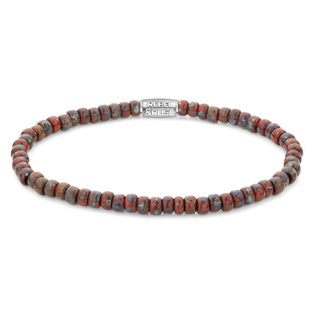 Natuurstenen armband van het merk Rebel & Rose. De armband heeft een hoogwaardige elastische stretch koord, 4mm Howlite White natuurstenen beads en RVS slotje