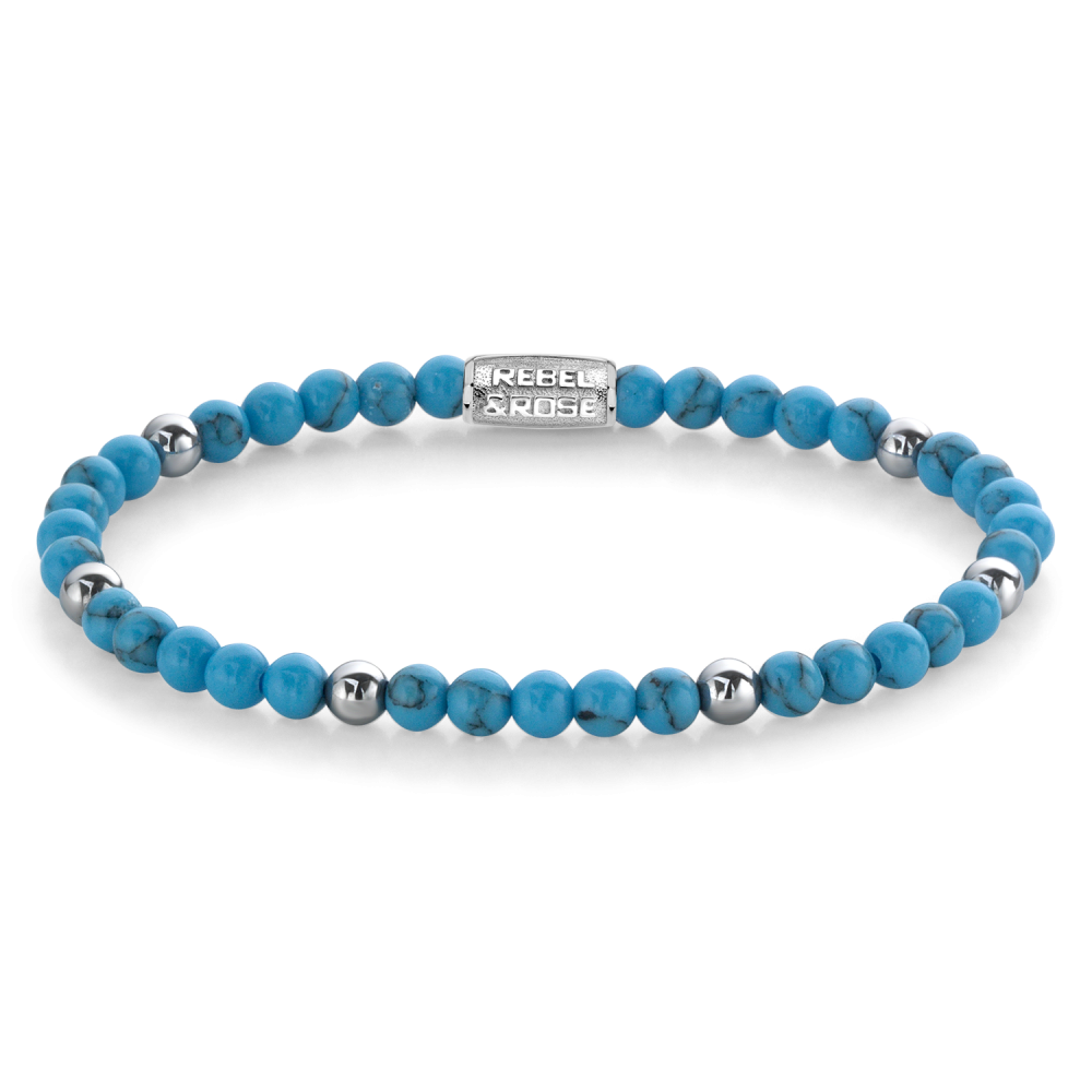 Armband met Turquoise en Hematiet Zilver