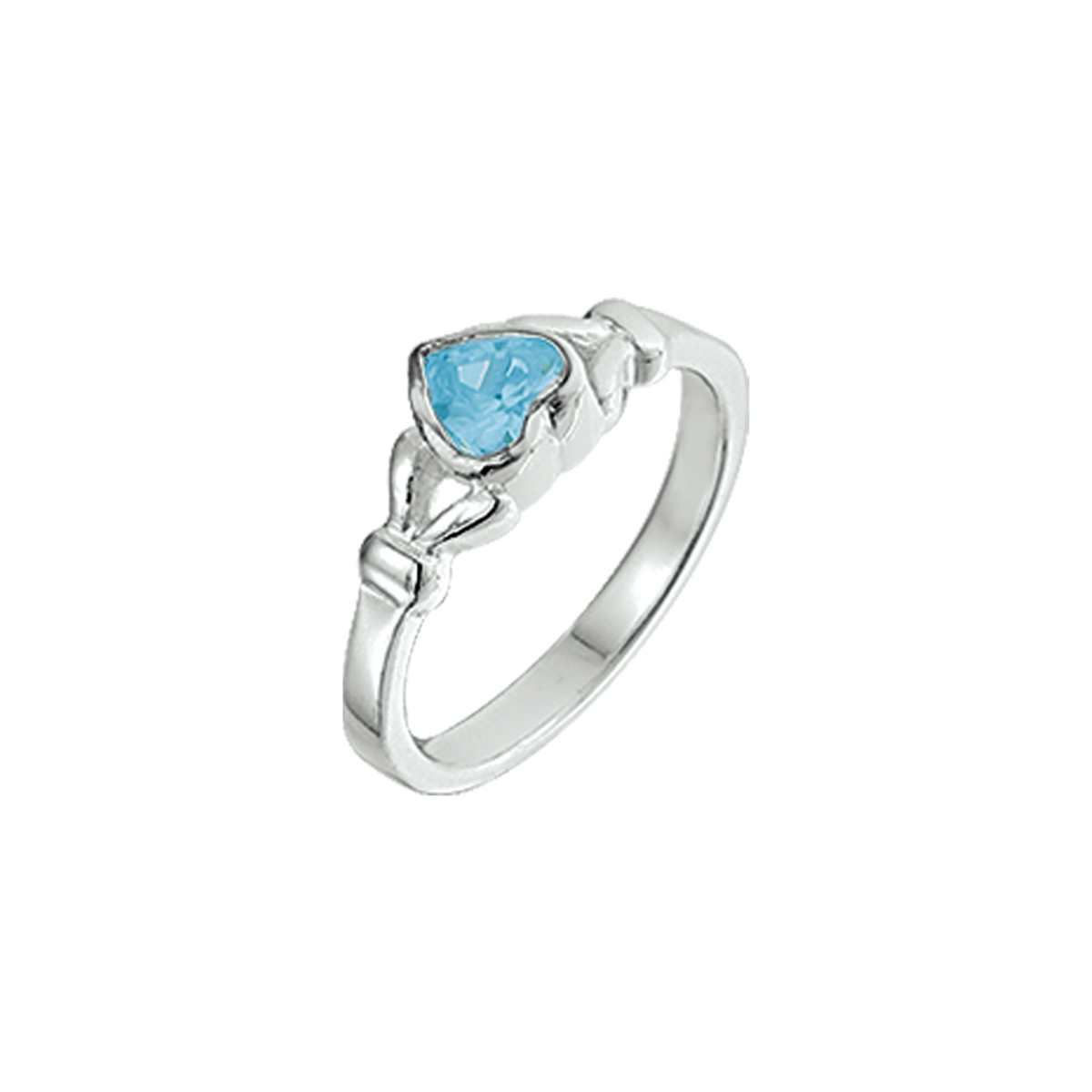 
Zilveren Ring Hart met Blauwe Zirkonia