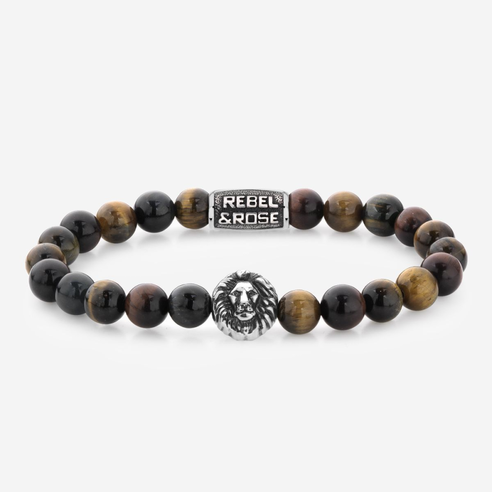 Deze armband is van het merk Rebel & Rose. Het is een herensieraad. De armband is bruin van kleur.
