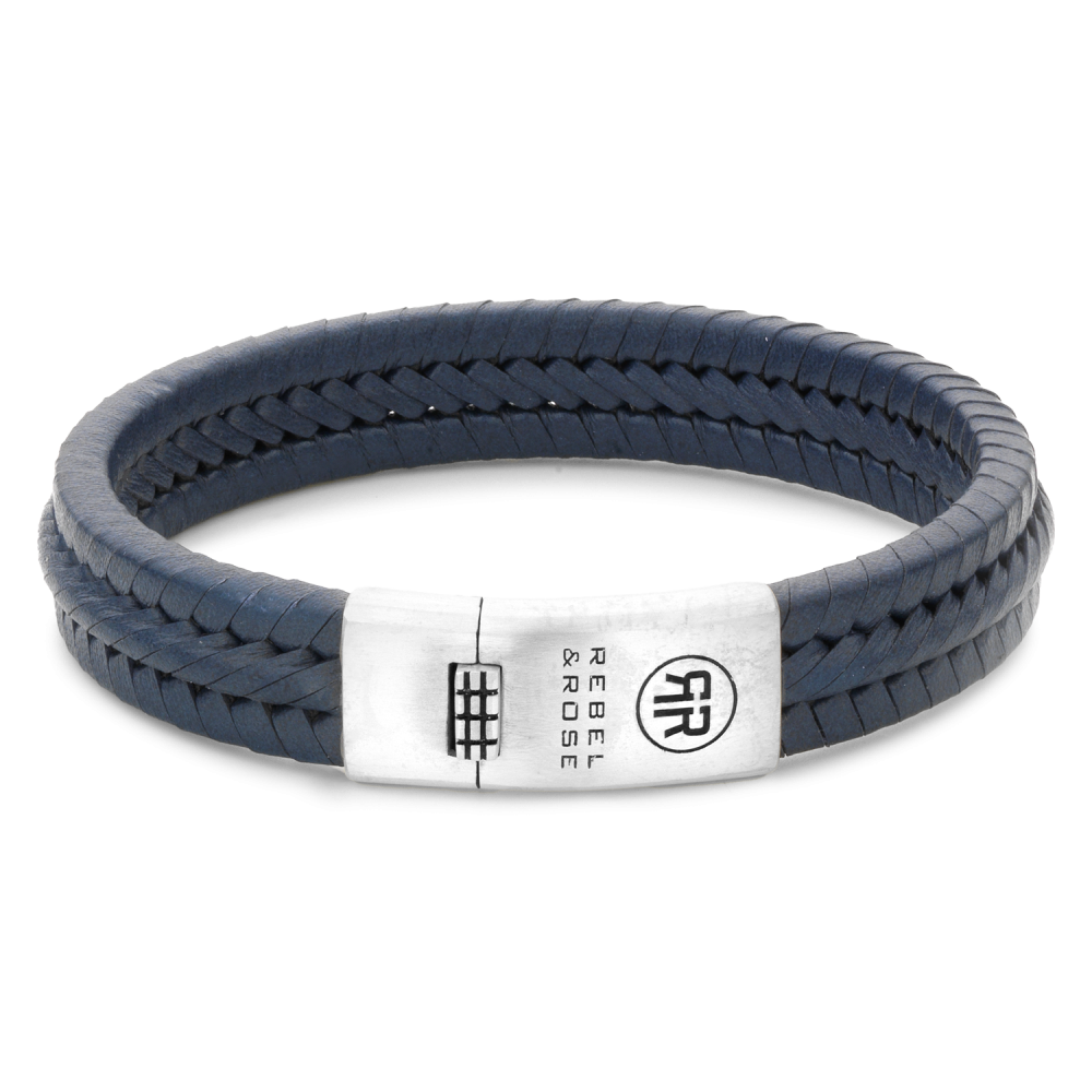 Rebel en Rose armband, Twisted 925 Navy L