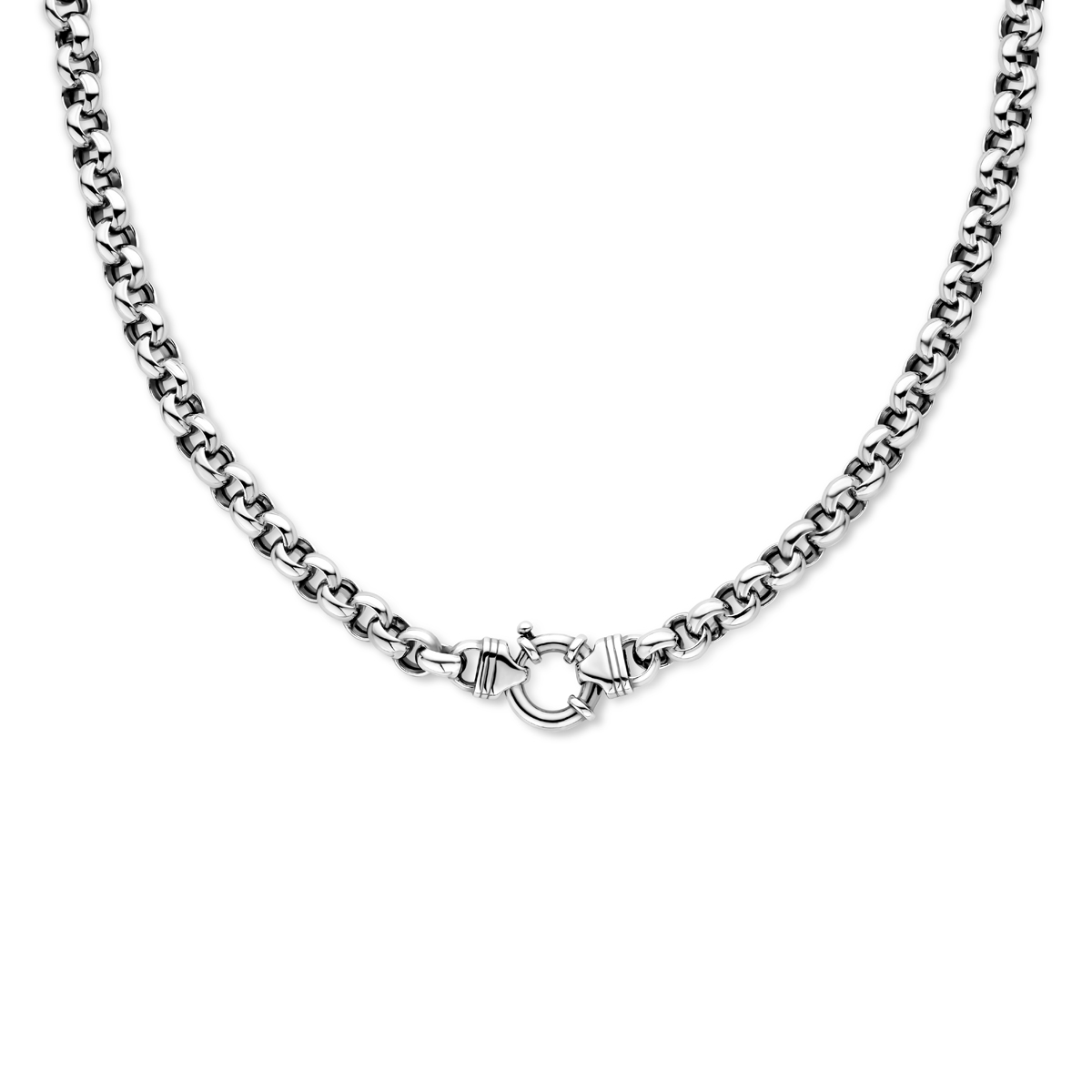 Zilveren collier jasseron 8.5mm - 45cm geoxideerd 