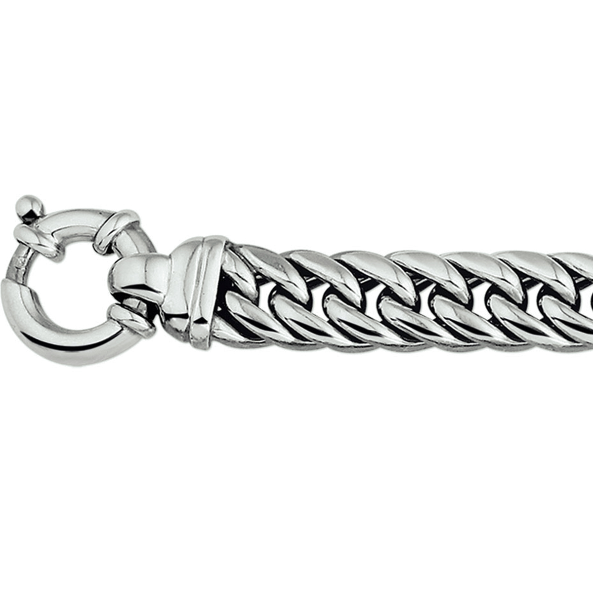 Geoxideerd zilveren armband met gourmet schakel.

Gender: dames
Breedte: 11 mm
Langste lengte: 19 mm