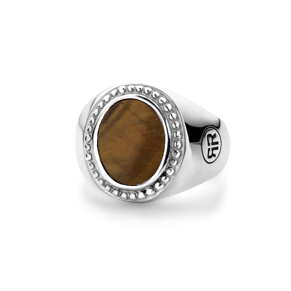 Deze ring is van het merk Rebel & Rose. Het is een damessieraad. De ring is bruin van kleur.