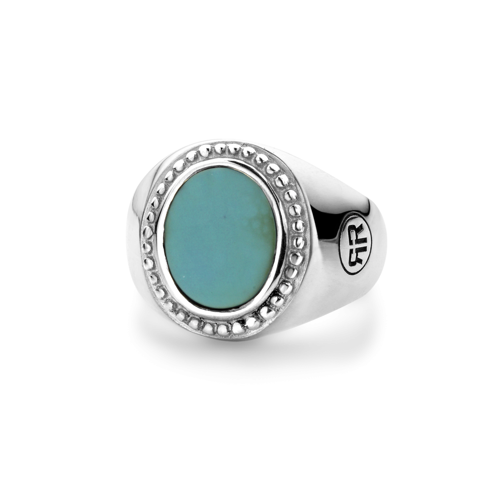 Deze ring is van het merk Rebel & Rose. Het is een damessieraad. De ring is blauw van kleur.