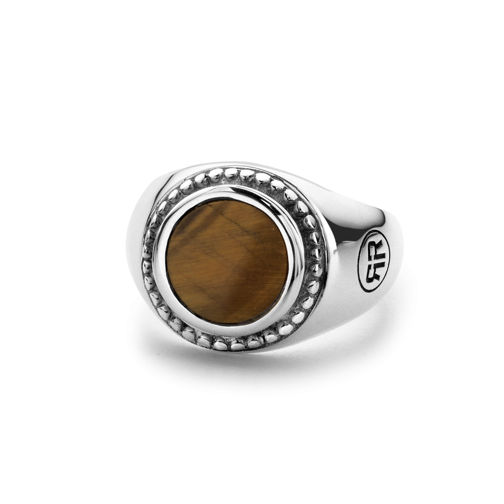 Deze ring is van het merk Rebel & Rose. Het is een damessieraad. De ring is bruin van kleur.