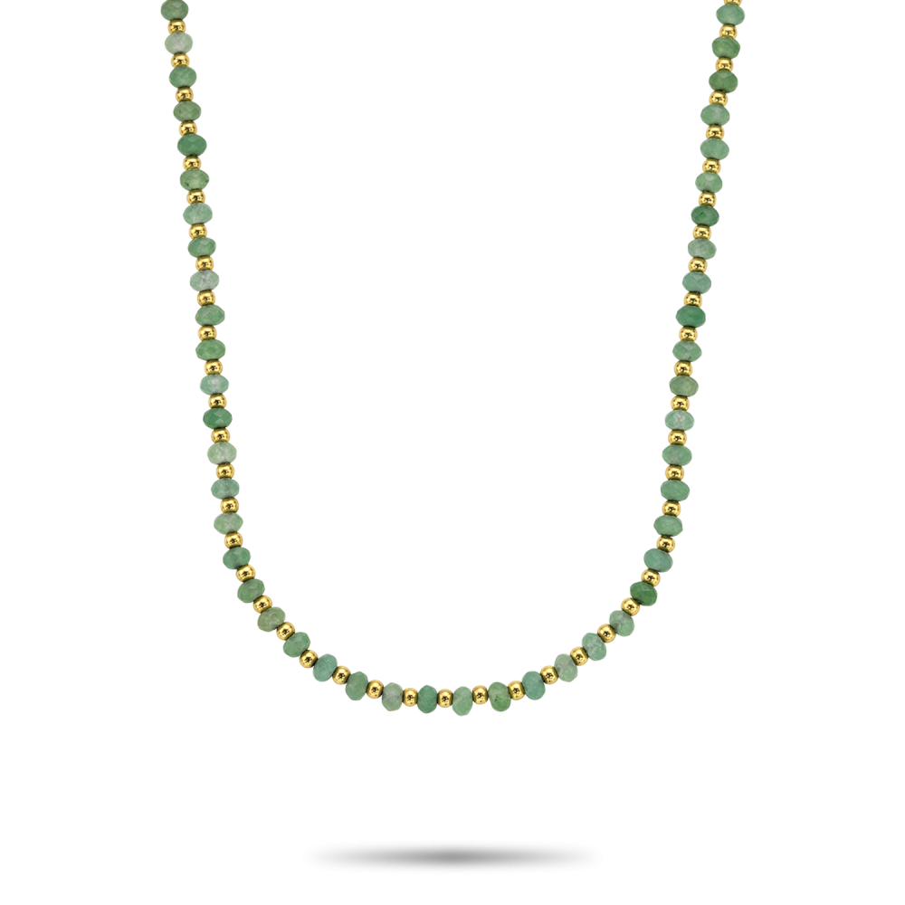 Rebel en Rose collier, Mix Green Adventure Gold - 4mm (40cm)
