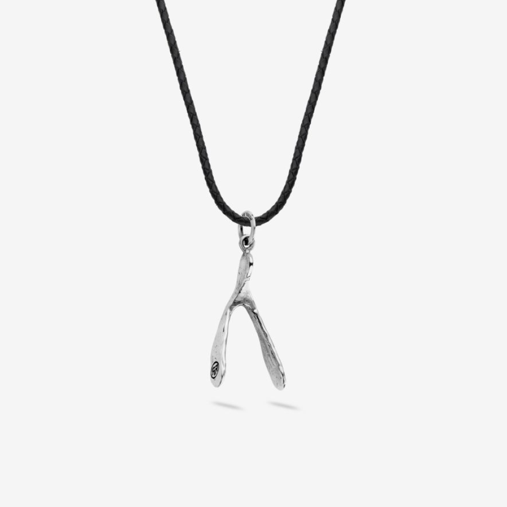 Collier met een hanger in de vorm van een wish bone van het merk Rebel&Rose, gemaakt van sterling zilver (925).