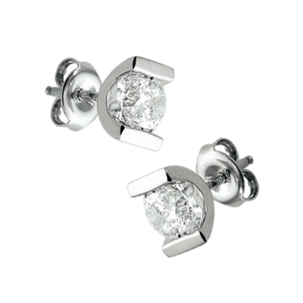 Beschrijving: Gerhodineerd zilveren oorknoppen met zirkonia. 
Verpakt per: 1
Doelgroep: dames
Breedte: 7.5 mm
Hoogte: 5.5 mm
Zetting: solitaire (span zetting)