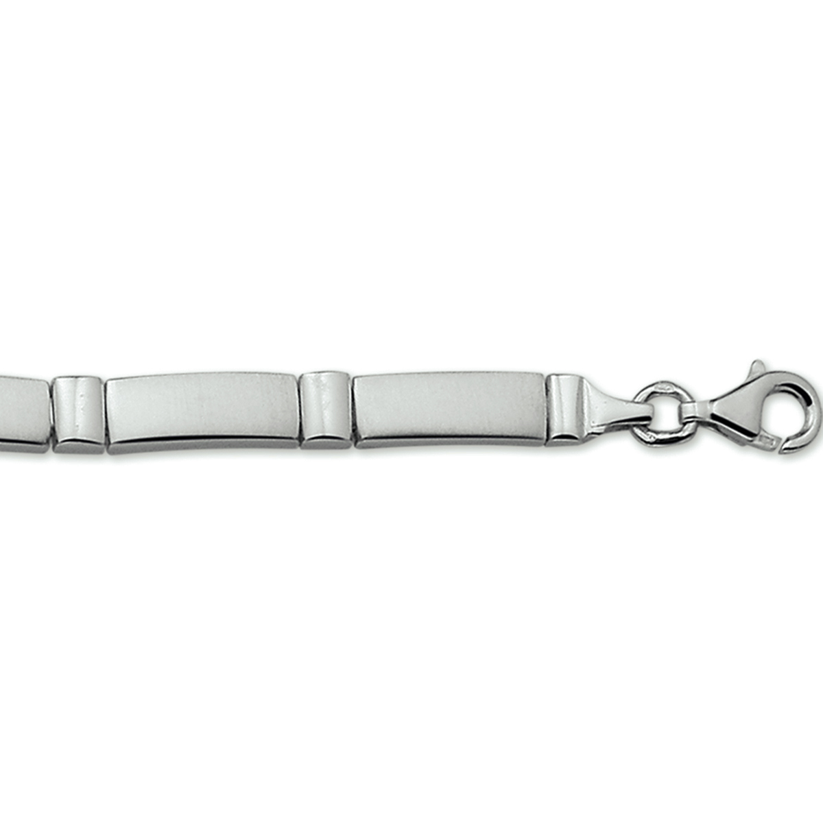 Beschrijving: Gerhodineerd zilveren armband met een poli/matte afwerking. 
Uniekenummer serie: 27229
Verpakt per: 1
Doelgroep: dames
Breedte: 5.3 mm
Langste lengte: 20 mm