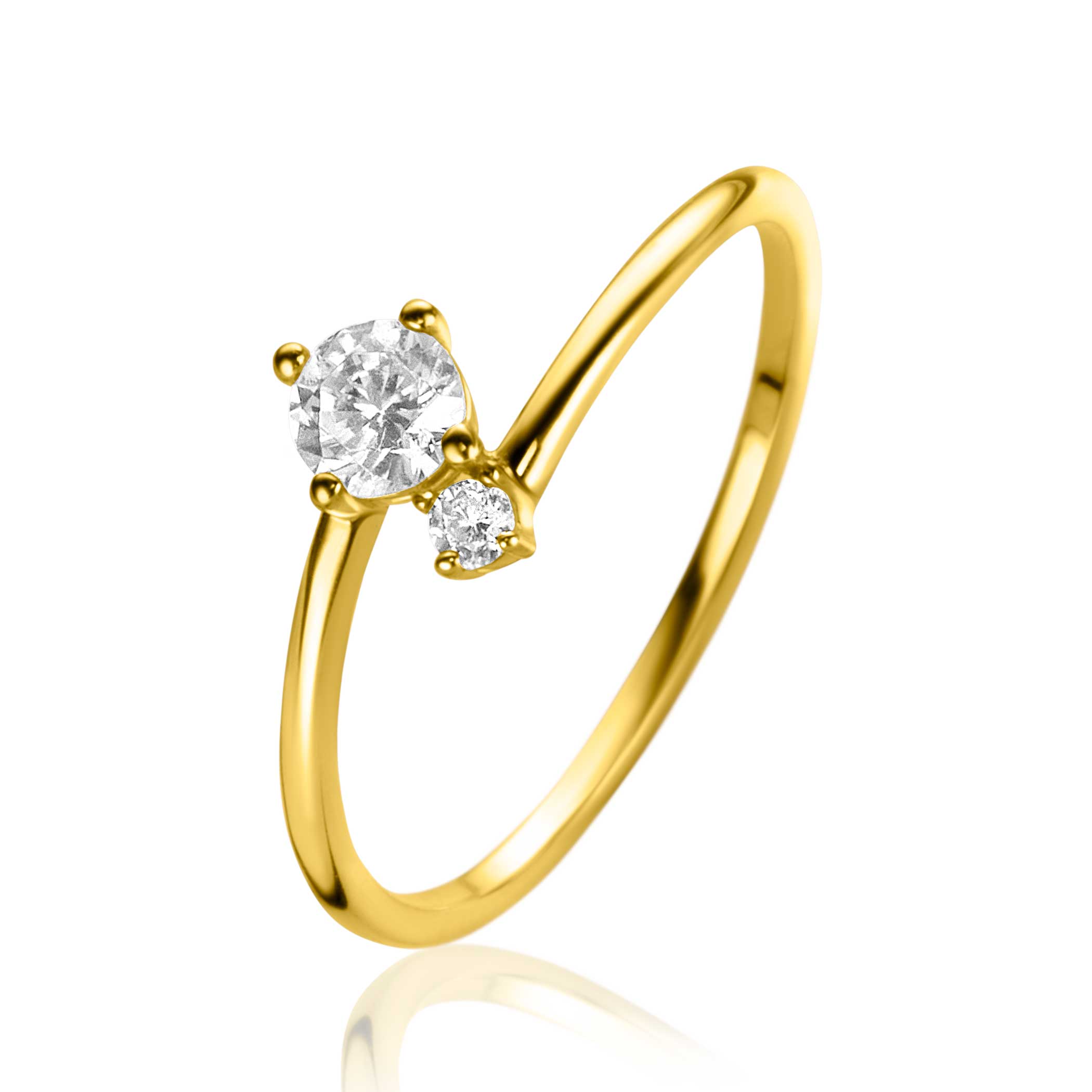 zinzi gold gouden ring met zirconia in slagmodel