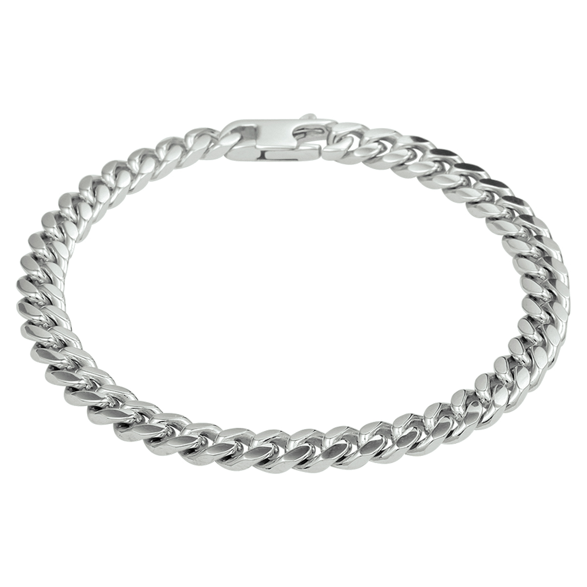Gerodineerd 925 zilveren armband in gourmet schakel. De armband heeft een schakelbreedte van 5.6mm en is voorzien van een stevige karabijnsluiting