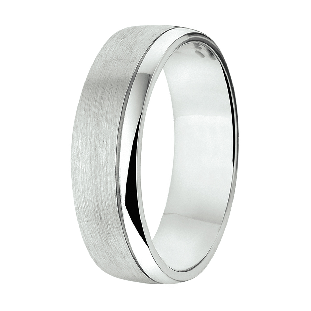 Gerhodineerd zilveren relatiering met een breedte van 6mm.