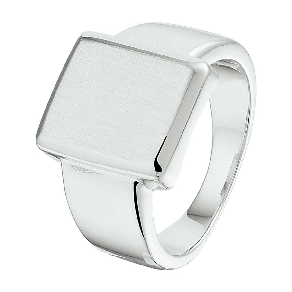 Gerhodineerd 925 zilveren graveerring. De ring heeft een breedte van 12mm.