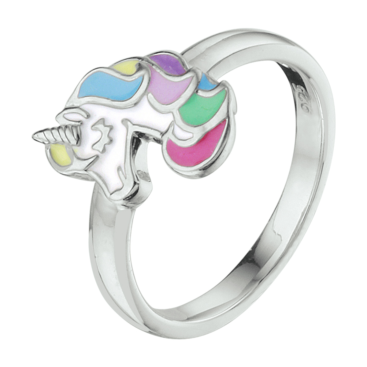 Gerhodineerd 925 zilveren ring uitgevoerd met een leuke eenhoorn. De ring heeft een breedte van 7.5mm.
Ringmaat 15