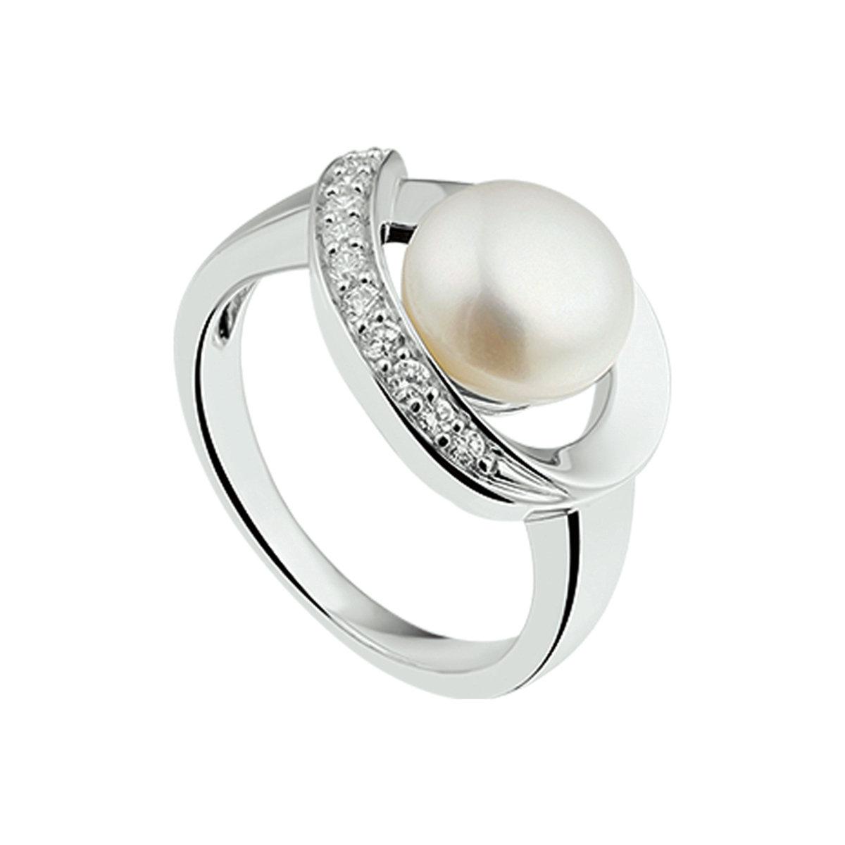 Beschrijving: Gerhodineerd zilveren ring met zoetwaterparel en zirkonia. 
Uniekenummer serie: 26144
Verpakt per: 1
Doelgroep: dames
Ringmaat: 17.25 mm (54)
Breedte: 13.5 mm
