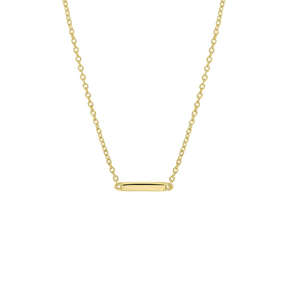 Trendy geelgoud op zilveren 1.2mm anker collier met een lengte van 41cm en een extensie van 4cm. uitgevoerd met een balkje van 2x13mm. Het collier is te combineren met bijpassende sieraden uit onze collectie. Zo maak je gemakkelijk een hippe trendy set die door het minimalistische design nog vele jaren met plezier te dragen is.
Doelgroep: dames
Breedte: 13 mm
Kortste lengte: 41 cm
Langste lengte: 45 cm
Hoogte: 2 mm