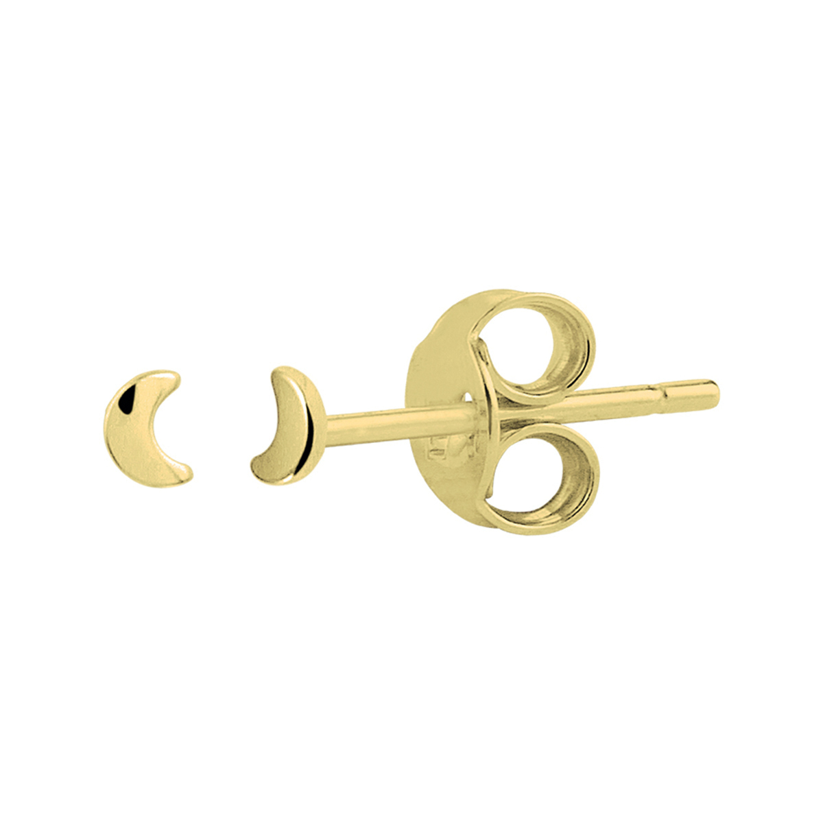 Deze trendy geelgoud op zilveren mini maan oorknoppen hebben een afmeting van 2.5x2mm. Door de eenvoud kunnen deze oorknoppen perfect worden gedragen met andere sieraden. Laat jezelf stralen met deze blinkende maan oorknoppen!