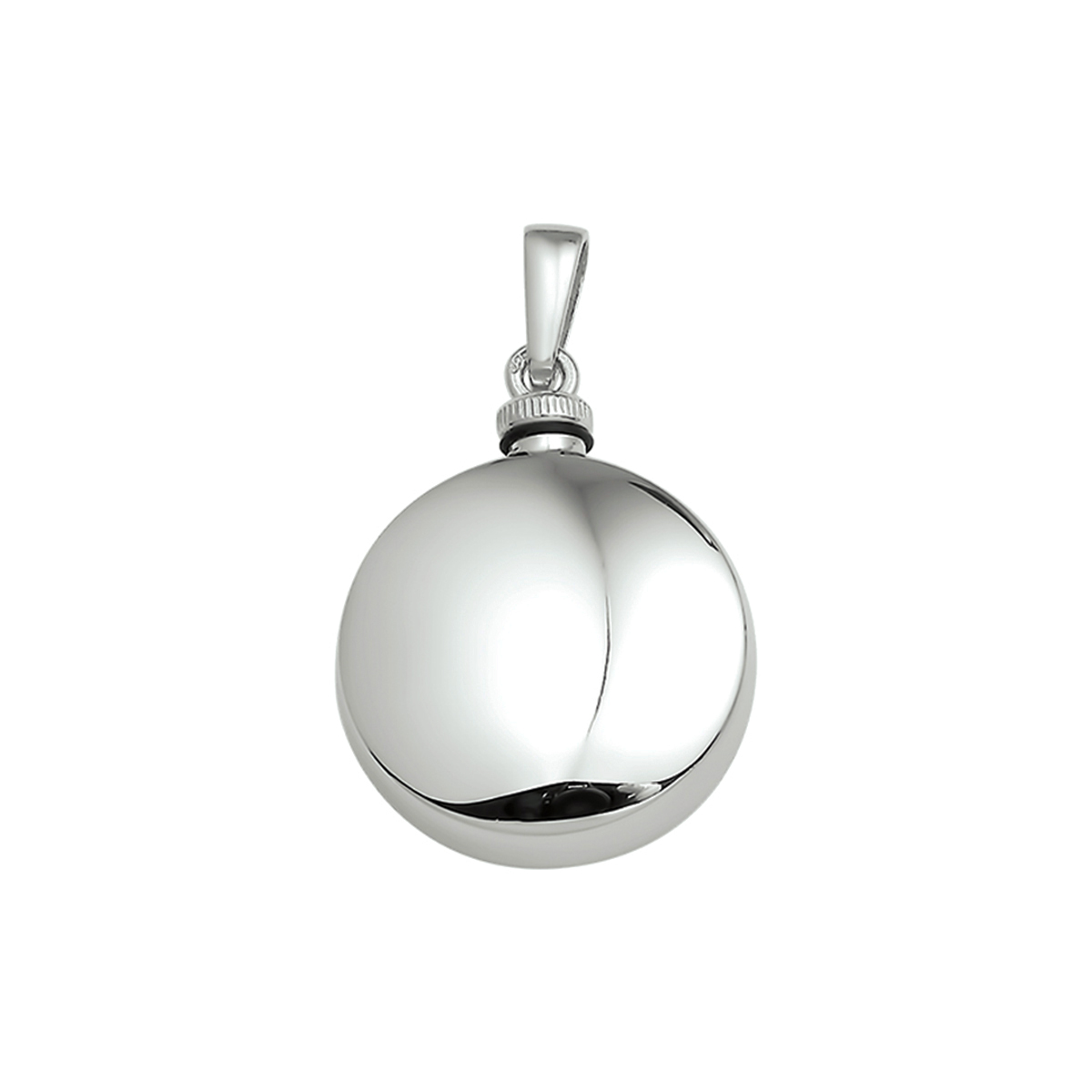 Zilveren hanger urn rond bol rhodium gepolijst
Doelgroep: unisex