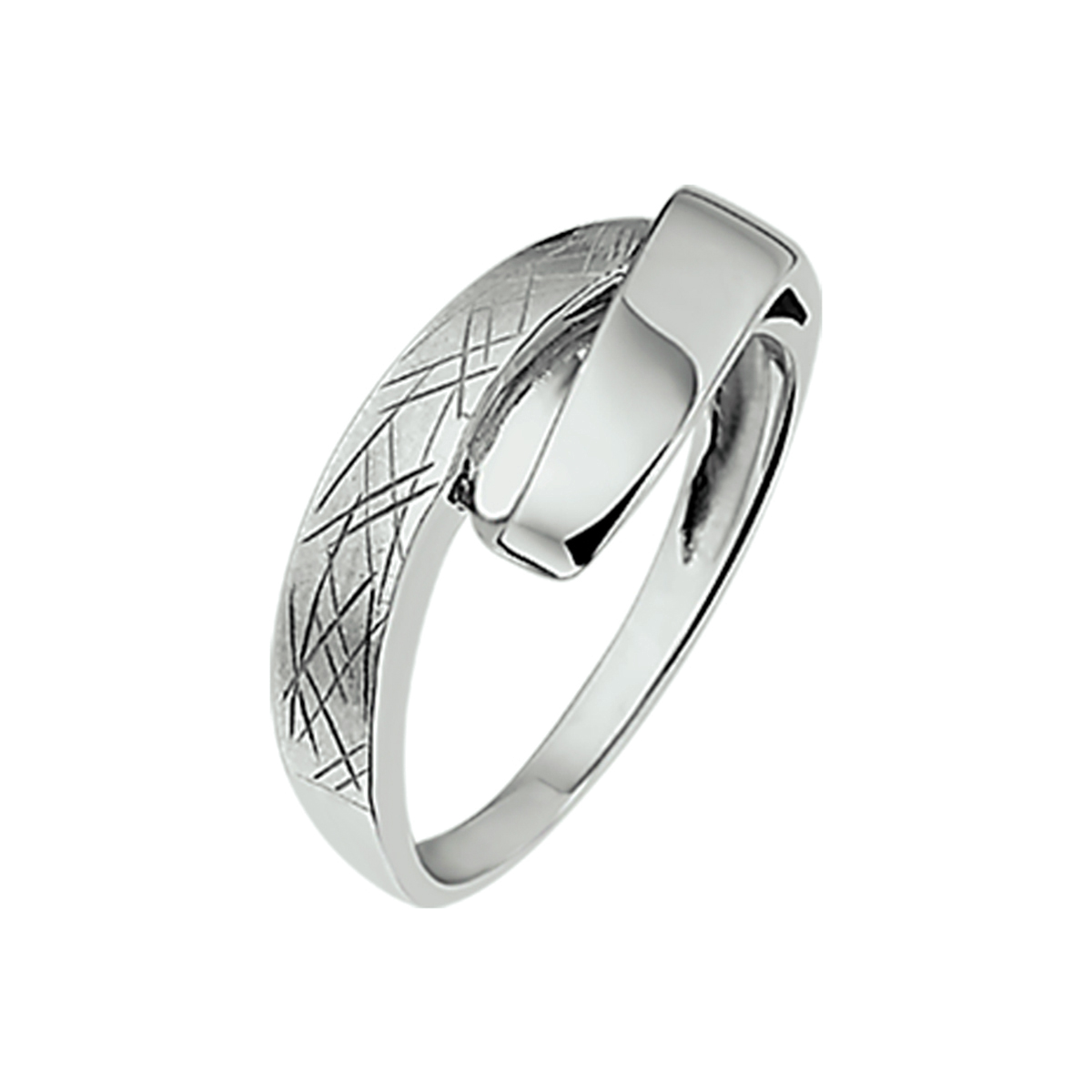 Zilveren ring - Gescratcht - Maat 18.5