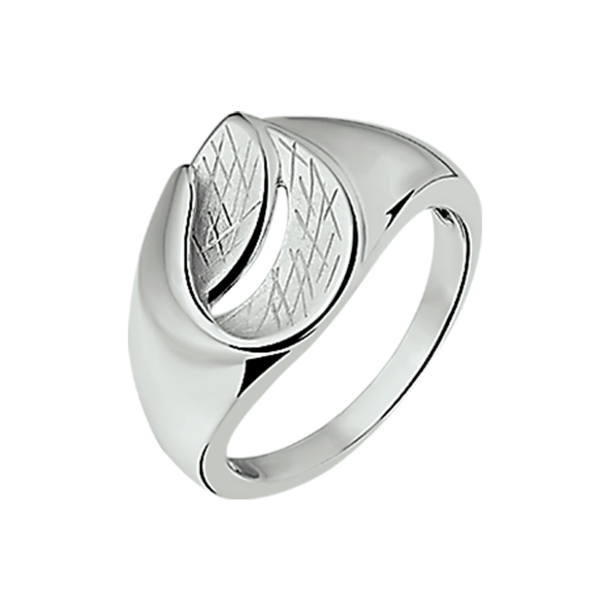 Beschrijving: Gerhodineerd zilveren ring met een poli/gescratchte bewerking. 
Uniekenummer serie: 28052
Verpakt per: 1
Doelgroep: dames
Ringmaat: 17.75 mm (56)
Breedte: 12.5 mm