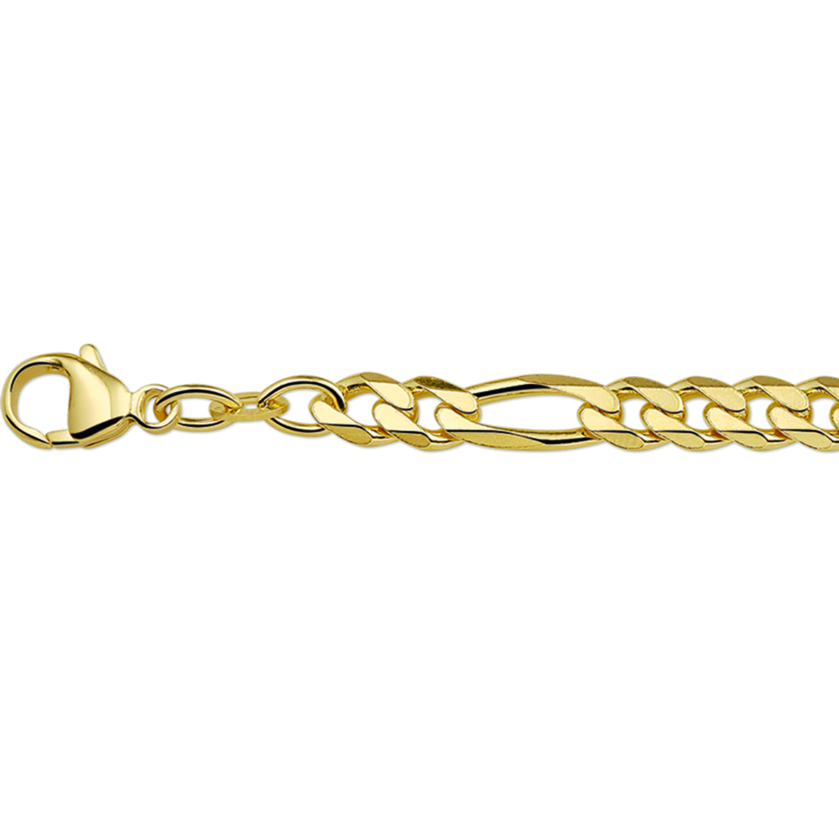 Double geelgouden figaro collier van 50cm lengte en een schakelbreedte van 5mm

Breedte: 5 mm
Langste lengte: 50 mm