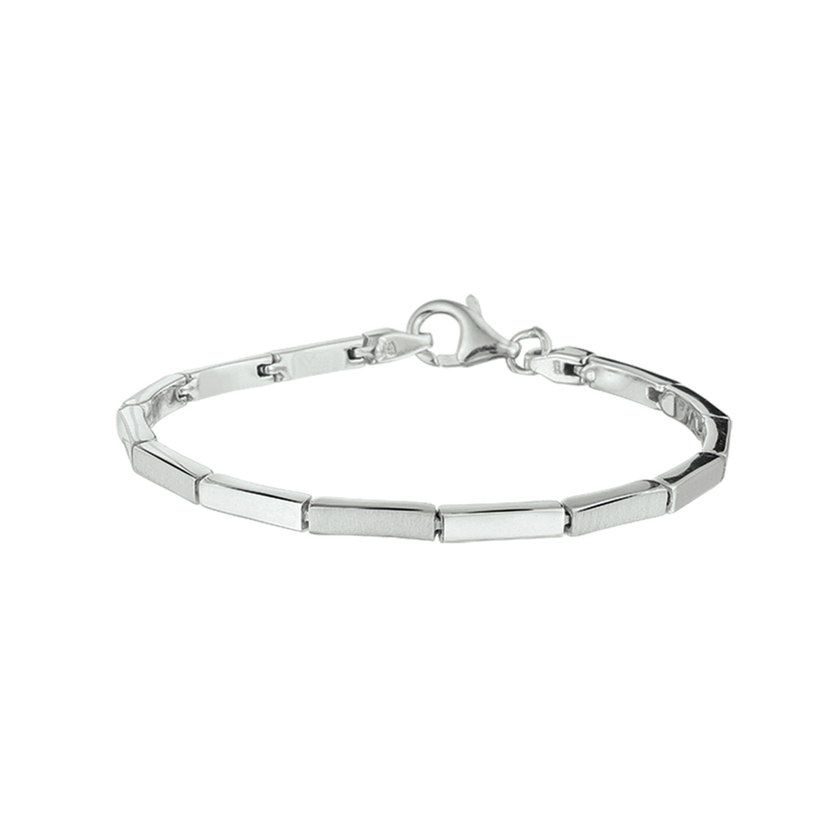 Gerhodineerd zilveren armband met een poli/matte afwerking. De armband is onderdeel van een set. De schakelbreedte is 2.8mm.
