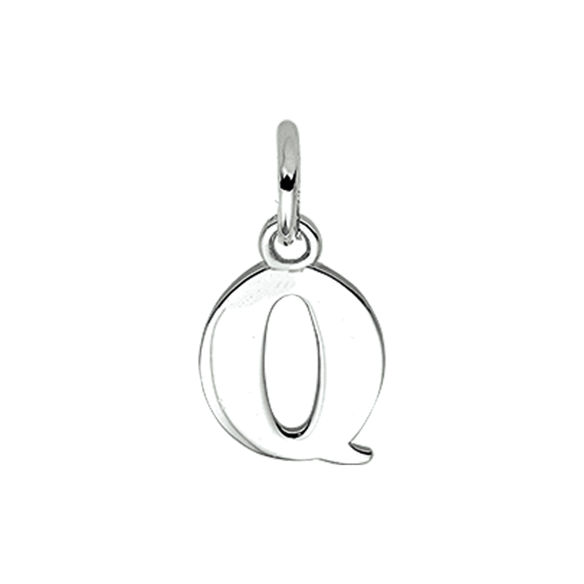 Gerhodineerd zilveren letter hanger.