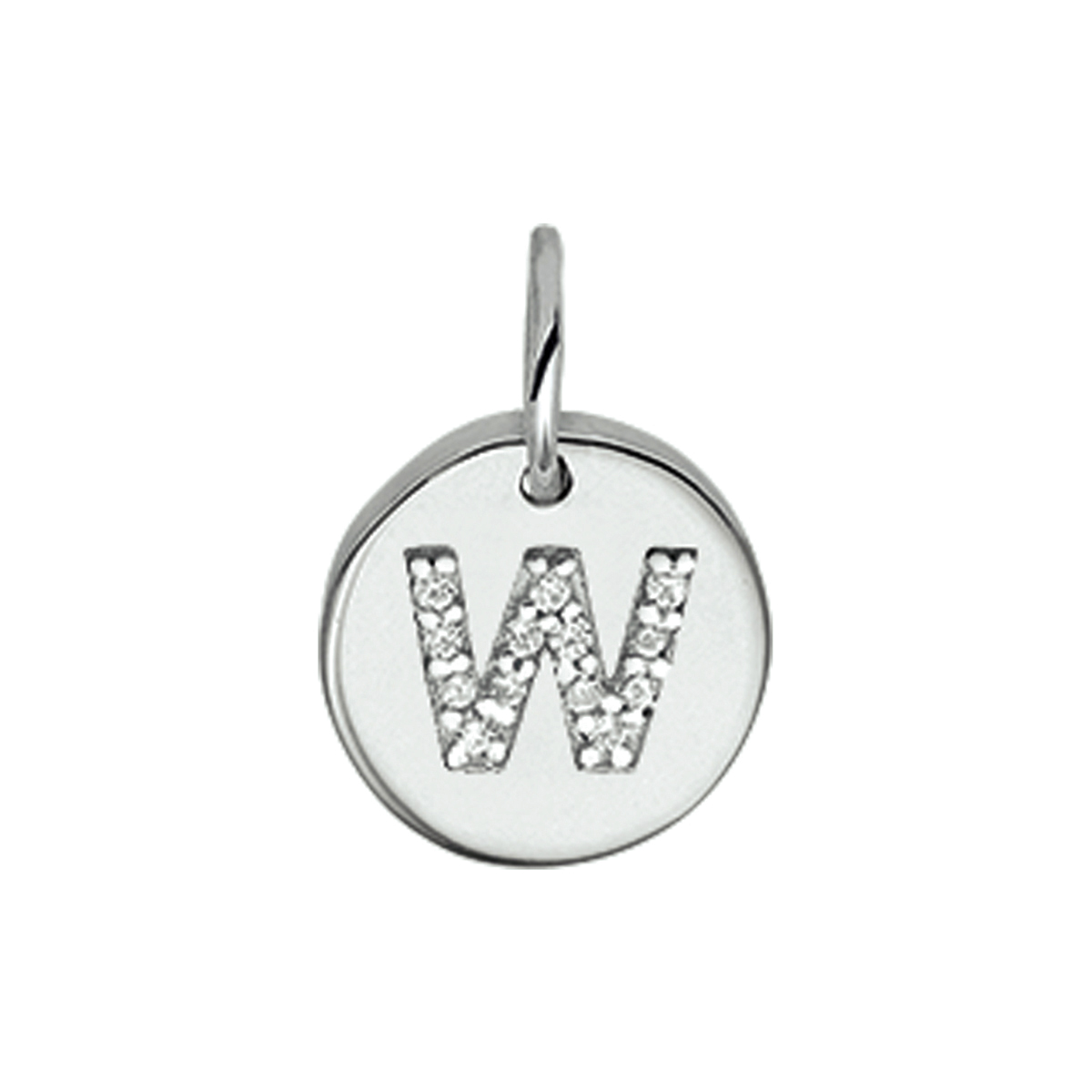 Beschrijving: Gerhodineerd zilveren bedel met de letter W en zirkonia. 
Uniekenummer serie: 35761
Verpakt per: 1
Doelgroep: unisex
Breedte: 9.5 mm
Zetting: entourage (rijzetting)