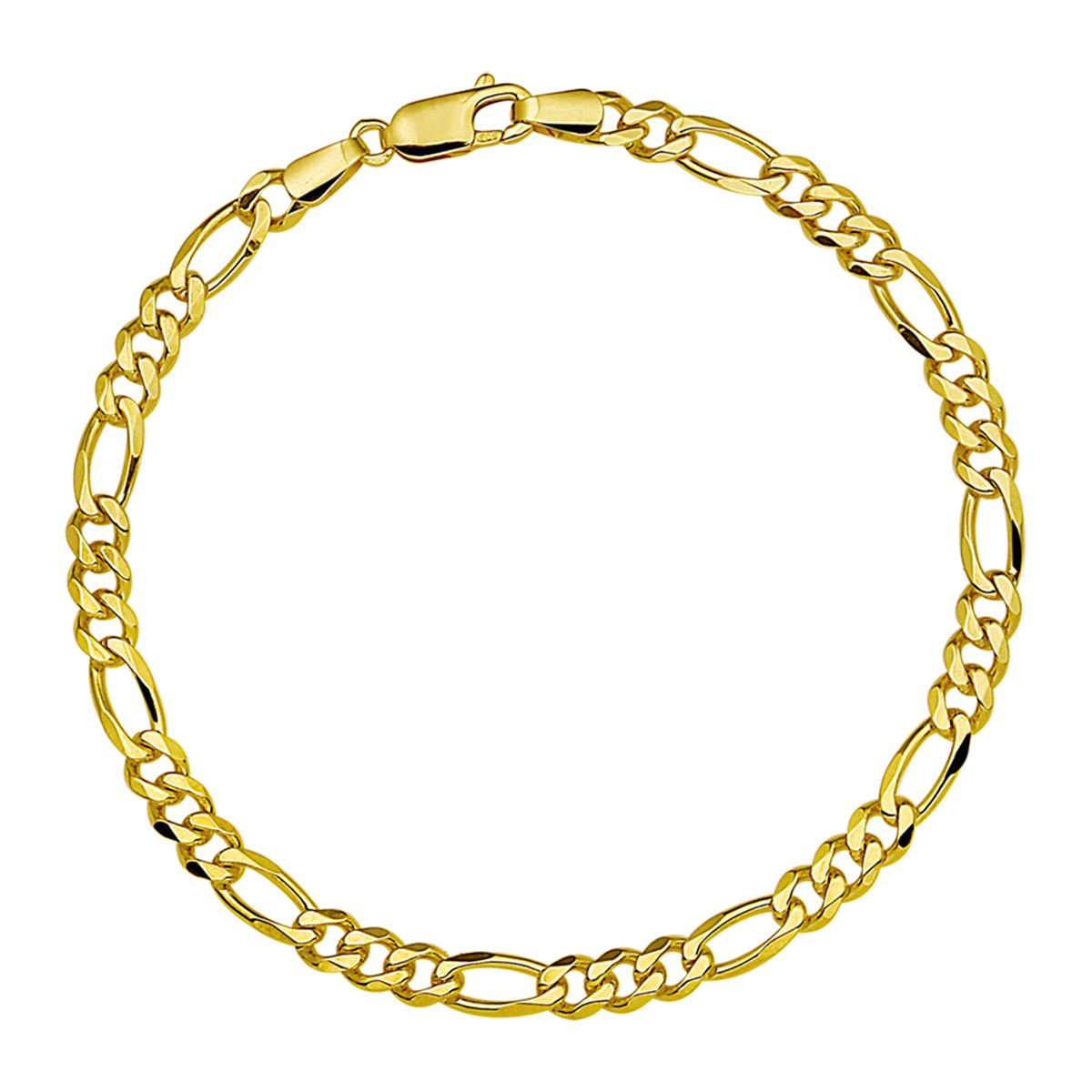 Beschrijving: Geelgouden armband met figaro schakel. 
Uniekenummer serie: 27173
Verpakt per: 1
Doelgroep: heren
Breedte: 4.6 mm
Langste lengte: 20 mm