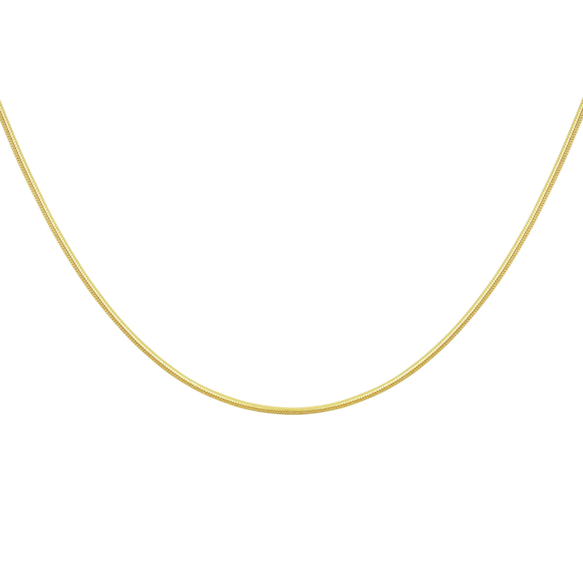 Gouden 14 karaat geelgouden slangencollier van lengte 45cm 0,9mm.