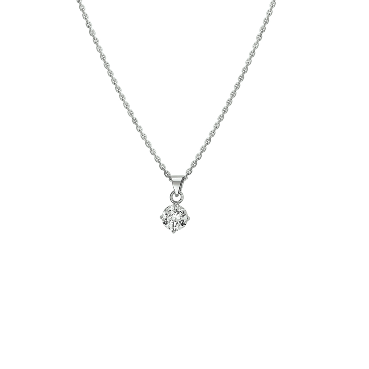 Beschrijving: Glam up your outfit! Dit collier sprankelt je tegemoet en geeft je look direct een chique uitstraling. Details: Gerhodineerd zilveren collier met zirkonia. De lengte van het collier bedraagt 41cm met 4cm extensie. De schakelbreedte bedraagt 1.3mm. 
Kortste lengte: 41 cm
Langste lengte: 45 cm
Zetting: solitaire (chatonzetting)