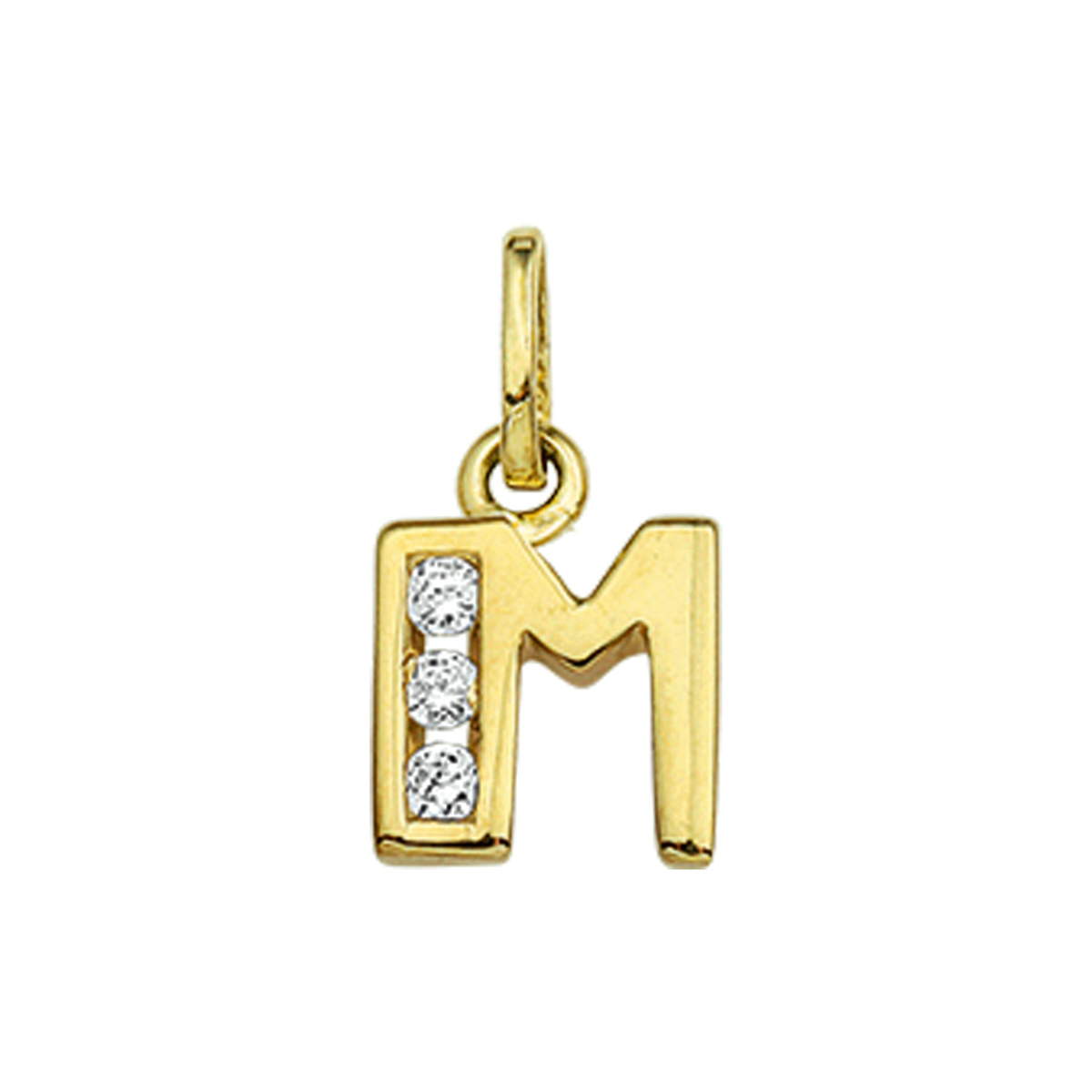 Beschrijving: Creeer een heel persoonlijk collier met deze zirkonia letter hanger. Kies de initialen van een dierbare je geliefde of misschien wel gewoon die van jezelf! Details: Geelgouden hanger met de letter M en een afmeting van 10x7.5mm.